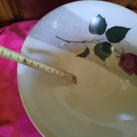 Голяма купа за салата с красива роза - от фин немски порцелан. Маркирана за произход - " Bavar, снимка 6 - Чинии - 36183183
