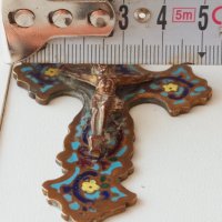 Много рядък бронзов кръст с трицветен емайл.Царска Русия 1877г., снимка 7 - Други ценни предмети - 40955582