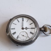 Сребърен джобен часовник, снимка 3 - Антикварни и старинни предмети - 39741578