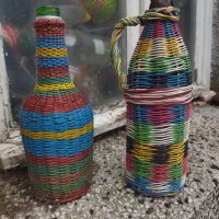 Ръчно плетени шишета за декорация , снимка 1 - Декорация за дома - 38978105