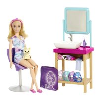 BARBIE WELLNESS Barbie® Спа ден с блестящи маски HCM82, снимка 3 - Кукли - 41262753