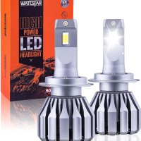 Wattstar H7 LED крушки за фарове, К-кт за преобразуване, 64W супер ярък Hi/Lo Beam фар с вентилатор, снимка 1 - Аксесоари и консумативи - 42518380