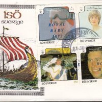 Плик с марки Принц Чарлз и  Лейди (принцеса) Даяна 1982 от Швеция , снимка 1 - Филателия - 41880048