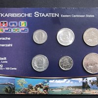 Източни Кариби. 1, 5,10,25, 50 цента. 1 долар. 6 бройки., снимка 1 - Нумизматика и бонистика - 44214437