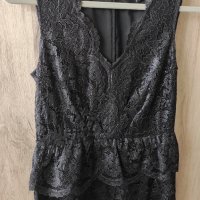НАМАЛЕНА - DKNY нова рокля от дантела с пеплум в талията, снимка 7 - Рокли - 41084788