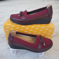 Дамски обувки на платформа в червен цвят, снимка 3 - Дамски ежедневни обувки - 36244099
