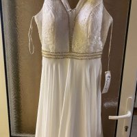 Нова бяла рокля с камъни , снимка 7 - Рокли - 40135616