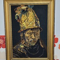 НАМАЛЕН  по портрет на Рембранд , снимка 1 - Антикварни и старинни предмети - 39421489