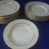 Порцеланови чинии на Изида, 8 бр за супа и 8 бр за основно, златни кантове, снимка 10 - Чинии - 41459623