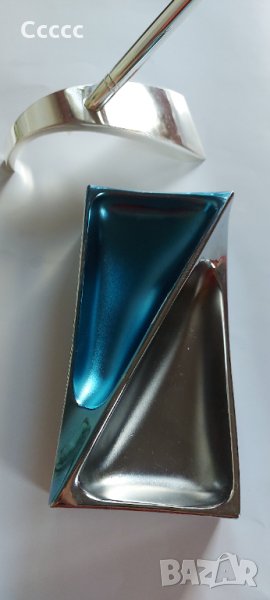 Пепелник  химикалка  и стойка за  нея от бял месинг , снимка 1