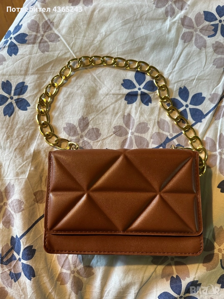 Малка дамска ежедневна чанта в кафяв цвят, НОВА!, снимка 1