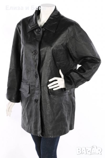 макси кожено яке размер ХХХЛ естествена кожа прав класически модел, с подплата вафлички, снимка 1