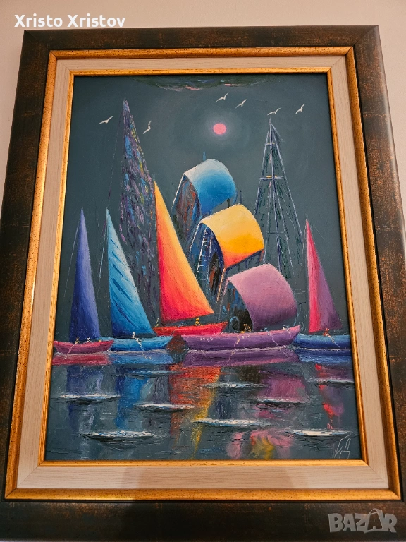 Картина масло платноходки, снимка 1