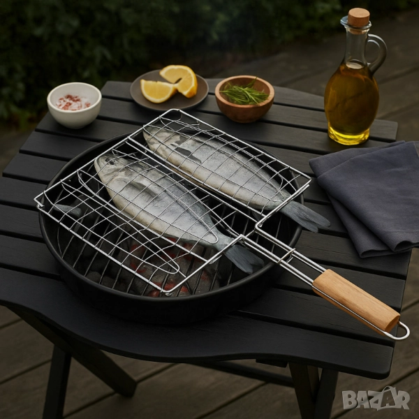 Скара за барбекю за риба Muhler, 27x26.5x50.5cm, снимка 1