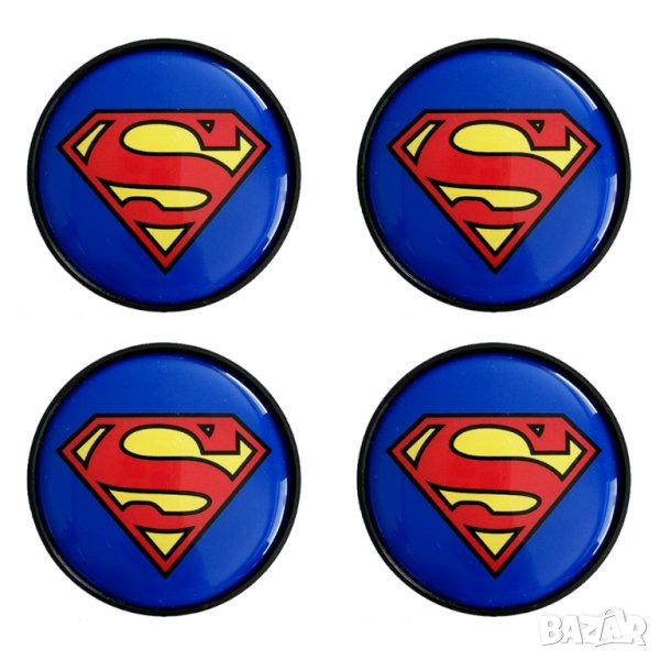 капачки за джанти супермен SUPERMAN сиви или черни 68мм, снимка 1
