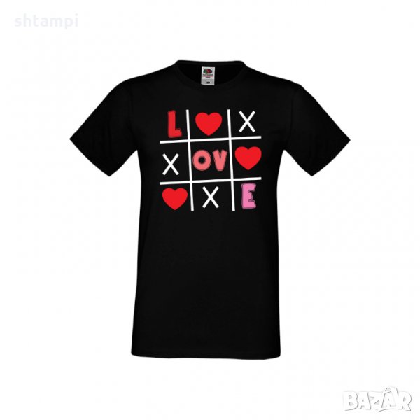 Мъжка тениска Свети Валентин Tic Tac Toe Love 1, снимка 1