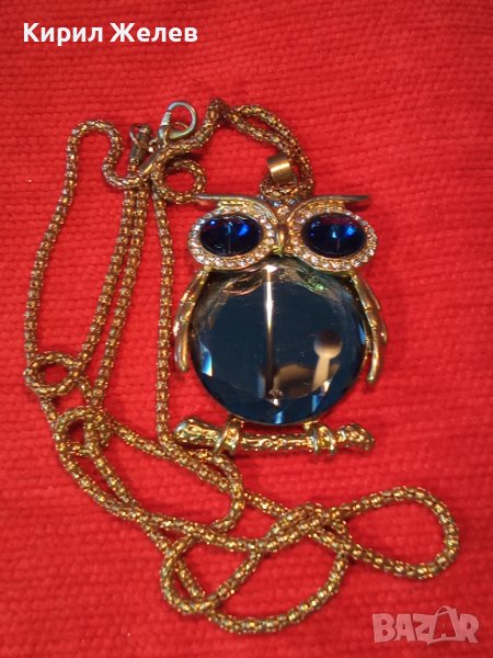 ПОЗЛАТЕНО КОЛИЕ МЕДАЛЬОН КРИСТАЛЕН БУХАЛ ВИНТИДЖ АРТ БИЖУ 24838, снимка 1