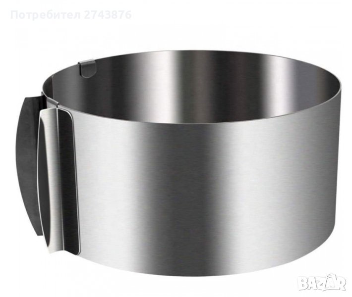 РЕГУЛИРУЕМ РИНГ ЗА ТОРТА, КРЪГЪЛ,ДИАМЕТЪР 16-30СМ,ВИСОЧИНА-10СМ,НЕРЪЖДАЕМА СТОМАНА, снимка 1