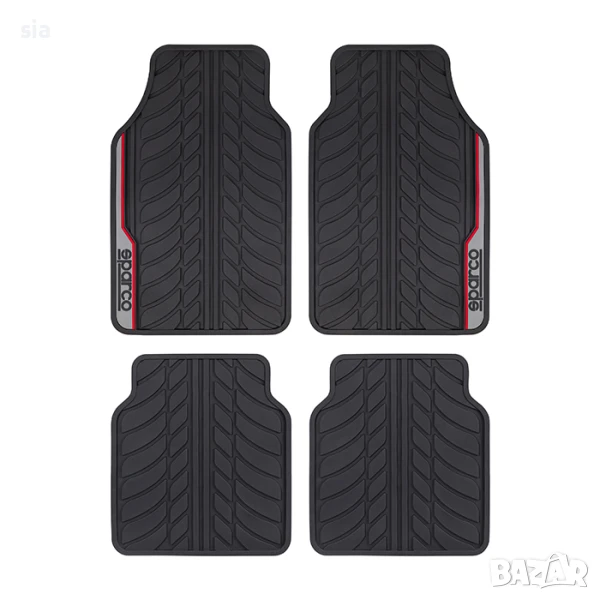 Стелки гума, 4 бр в к-т, червен кант, снимка 1