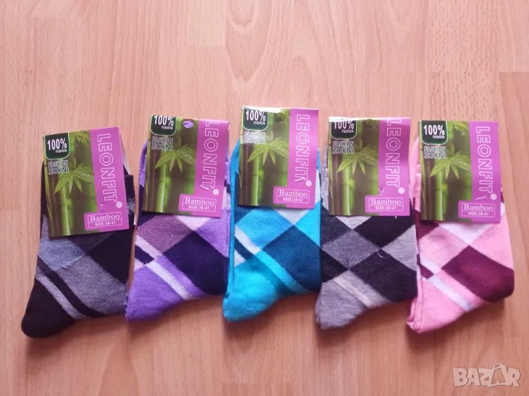 Комплект от 5 броя дамски бамбукови чорапи 1.10 лв./бр. размер 38-41, снимка 1