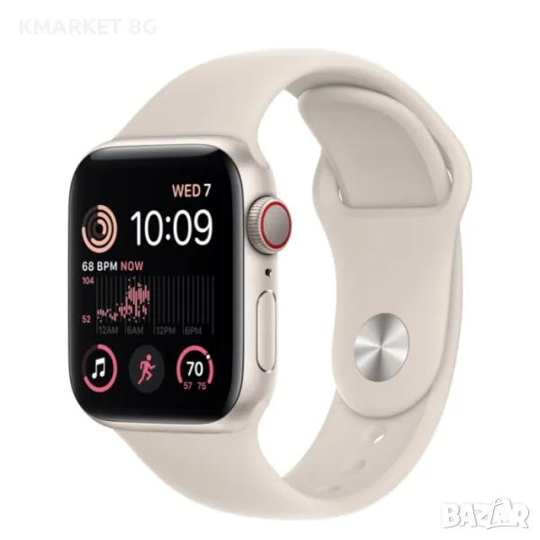 Apple Watch SE2 GPS + Cellular 40mm Starlight Aluminium Case Смарт Часовник, снимка 1