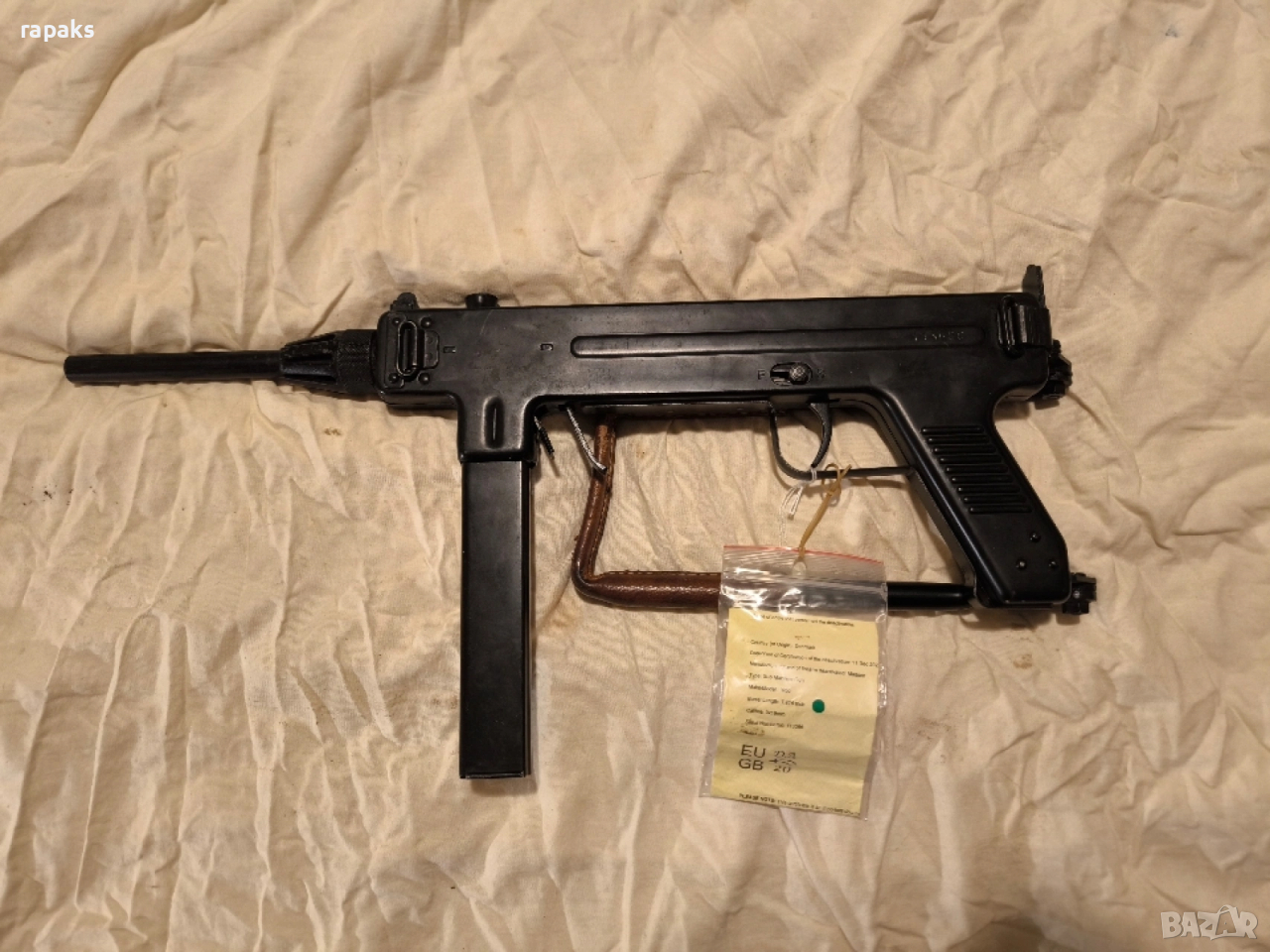 Обезопасен картечен пистолет Madsen. Деактивирана пушка,, снимка 1