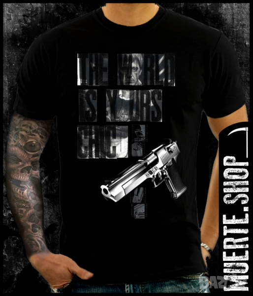 Тениска с щампа SCARFACE GUN, снимка 1