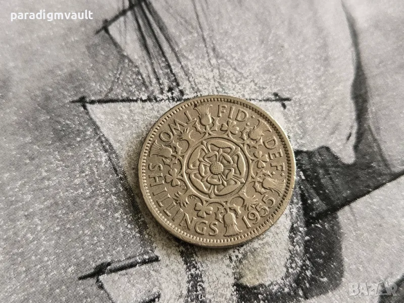 Монета - Великобритания - 2 шилинга | 1955г., снимка 1