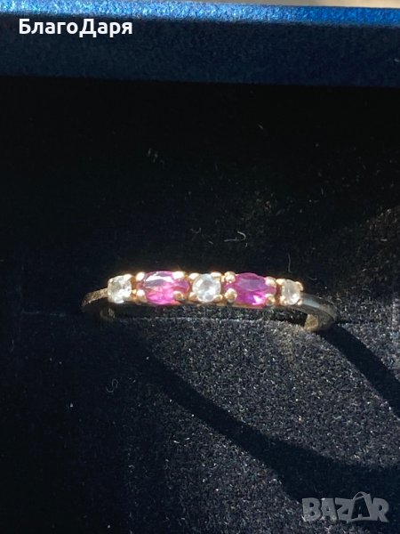 Златен пръстен със сапфири, снимка 1