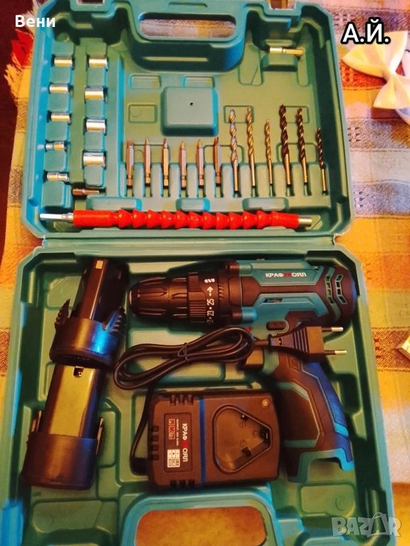 Акумулаторен Винтоверт с две батерии , снимка 1