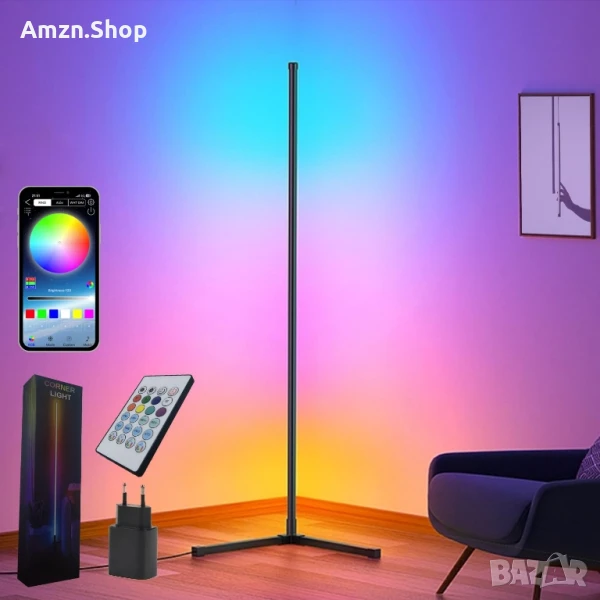 Smart LED RGB подова лампа 153см. димируема синхронизация с музика ъглова лампа , снимка 1