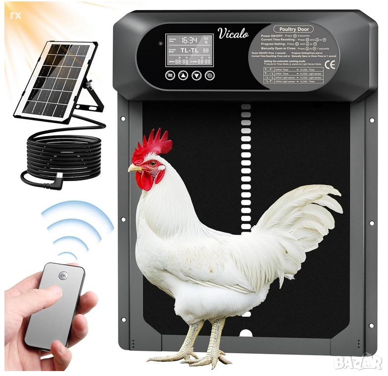 Интелигентната, соларна, автоматична врата за кокошарник, снимка 1