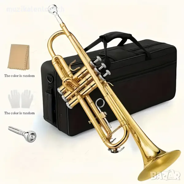 Ammoon Trumpet Bb Gold - Тромпет с твърд куфар /чисто нов най-добра цена/, снимка 1