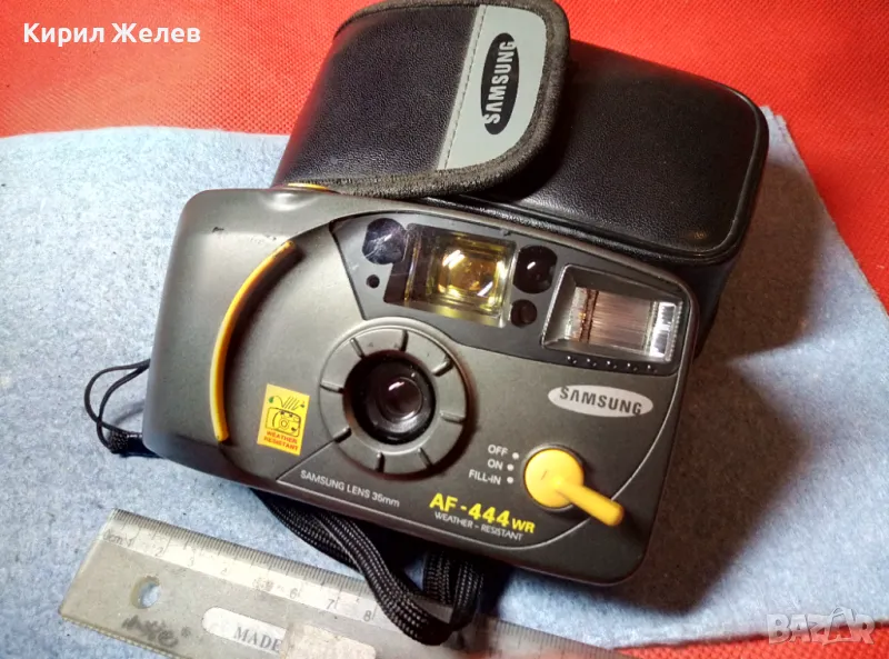 SAMSUNG AF-444 WR MADE in KOREA Стар КОЛЕКЦИОНЕРСКИ ЛЕНТОВ ФОТОАПАРАТ САМСУНГ с КАЛЪФ 47665, снимка 1