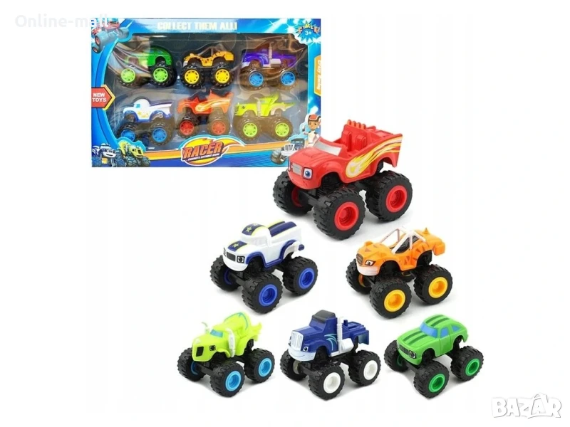 Голям комплект 6 броя колички Пламъчко и машините, снимка 1