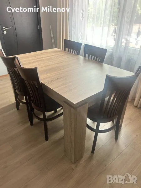 голяма масивна маса цвят Сонома, снимка 1