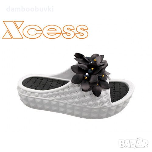 Дамски гумени чехли XCESS бял/черен 36/40, снимка 1