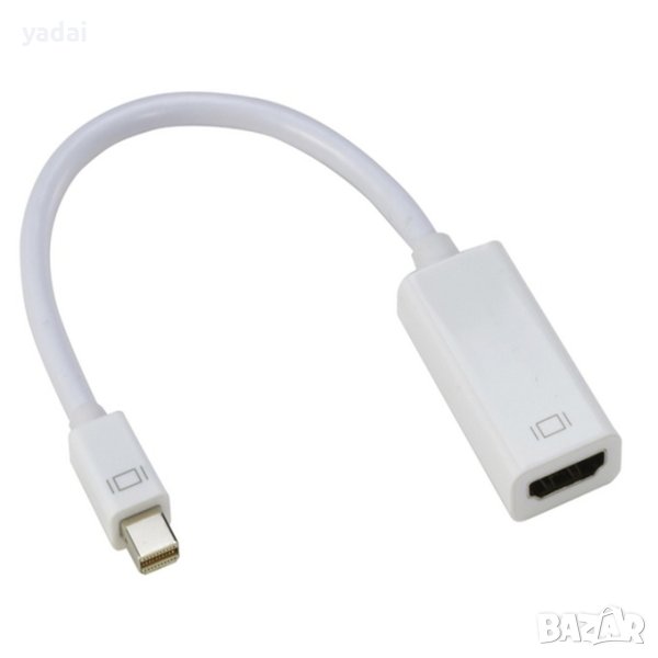 60.Преходник Мини дисплей портMini DisplayPort(м) към HDMI (ж),Type-A (Full-Size) бял, снимка 1