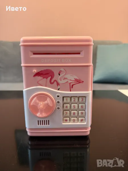 Играчка сейф със 7 вида музика, Safe bank, розов, снимка 1