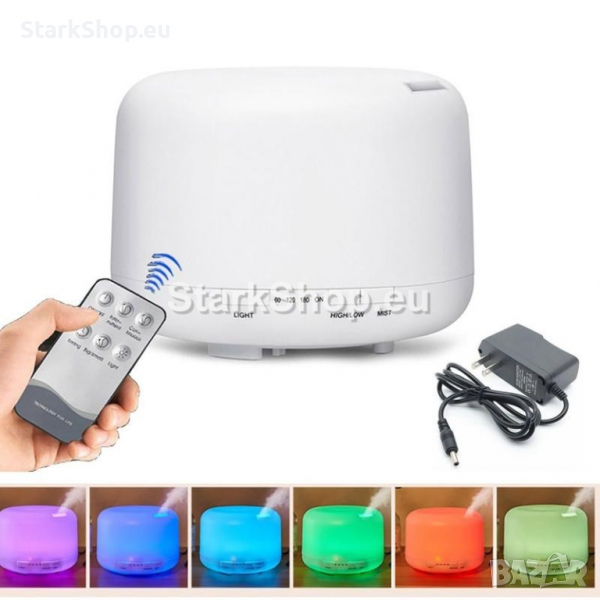 Ултразвуков LED Арома дифузер с дистаницонно – 500ml, снимка 1