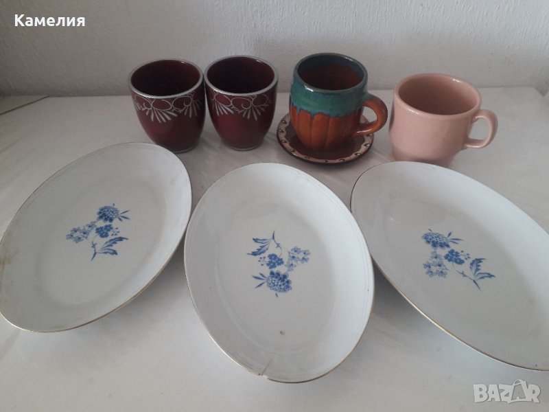 Порцеланови чинийки и керамични чашки, снимка 1