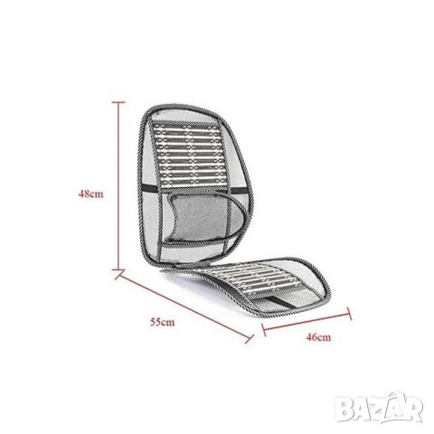 Анатомична облегалка за стол и седалка на кола с бамбук, 1бр, снимка 2 - Аксесоари и консумативи - 40970447