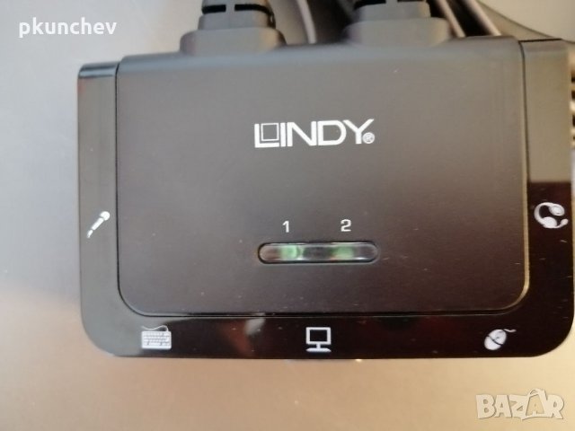 2-портов KVM суич,LINDY LNY-42342- VGA, USB 2.0, звук, вградени кабели, снимка 3 - Кабели и адаптери - 33862188