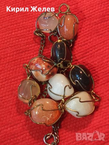 СТАРО РЕТРО АРТ КОЛИЕ РЪЧНА МАЙСТОРСКА ИЗРАБОТКА с НАТУРАЛНИ ПОЛУСКЪПОЦЕННИ КАМЪНИ 38919, снимка 17 - Колиета, медальони, синджири - 41865393