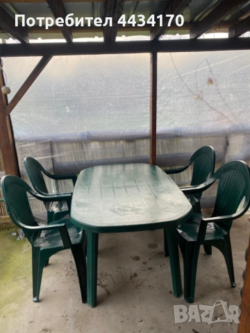 Спешно! Голям градински комплект: Маса + 4 стола (възможност за до 8 стола)