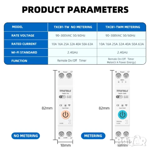 Многофункционален смарт WIFI електромер, прекъсвач, предпазител, снимка 9 - Друга електроника - 49910756