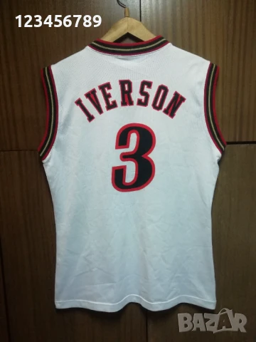 PHILADELPHIA SIXERS IVERSON CHAMPION NBA ОРИГИНАЛЕН ПОТНИК РАЗМЕР М 