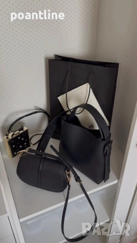 НОВИ МОДЕЛИ Черни кожени дамски чанти H&M x Doca, снимка 2 - Чанти - 52292712