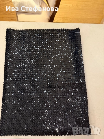 Ново парти коктейлно официално черно бляскаво боди топ или пола черни пайети  универсален размер, снимка 2 - Поли - 52774731