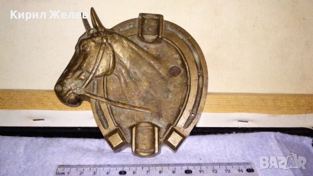 Стар ЧУГУНЕН ФИГУРАЛЕН БРОНЗИРАН АРТ ПЕПЕЛНИК за ПУРИ с ЩЕМПЕЛ "ПД" - Петко Денев ГАБРОВО КОН 33938